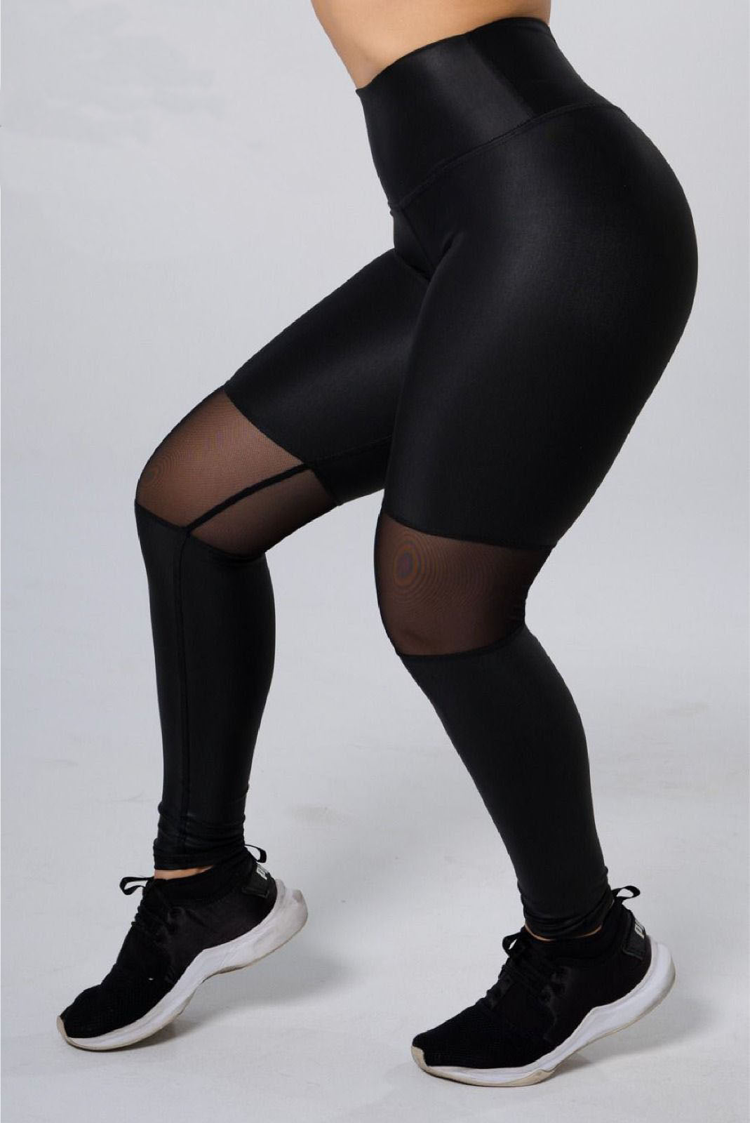 Leggins Brillante con Malla