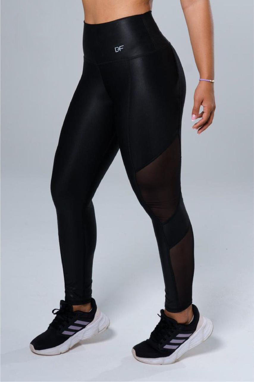 Leggins Brillante con Malla