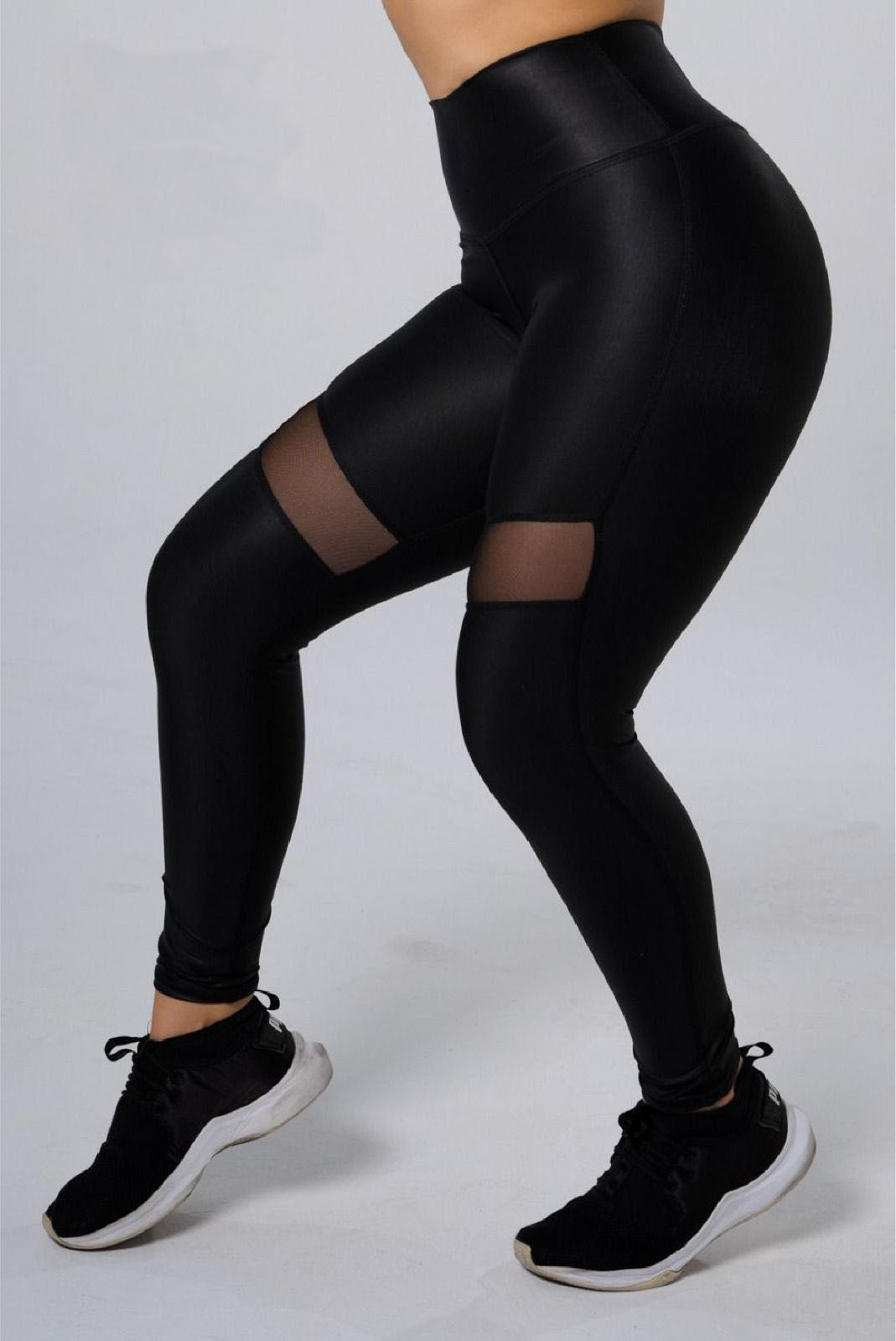 Leggins Brillante con Malla